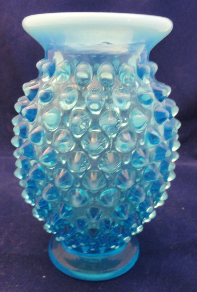 Fenton Blue Opalescent 3-3/4" Miniature Flared Rim Vase This blue opal...