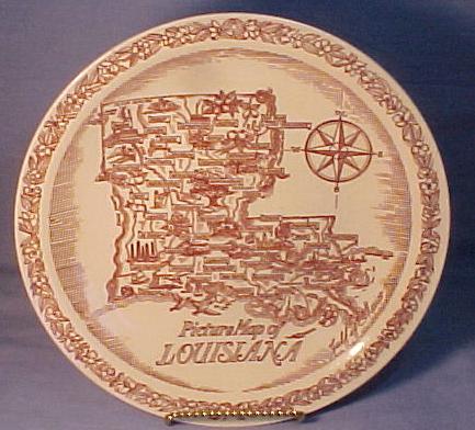 Vernon Kilns Louisiana Map State Plate