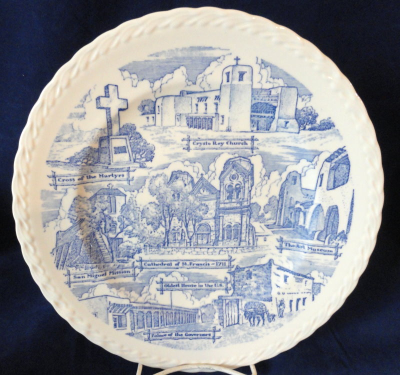 Vernon Kilns Souvenir Plate - Santa Fe, New Mexico