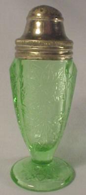Depression Glass - Poinsettia (Floral) Green Footed Shaker