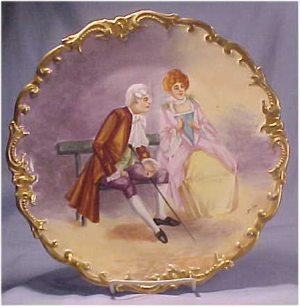 Limoges Coronet 10-1/2 Charger Courting Couple Dubois