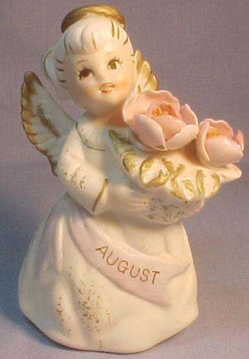Lefton Bisque Birthday Angel #3332 - August