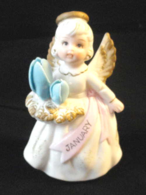Lefton Bisque Birthday Angel #3332 - January