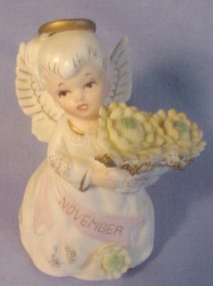 Lefton Bisque Birthday Angel #3332 - Noveber