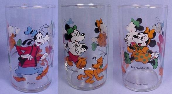 walt disney characters pictures. Walt Disney Glass With Minnie,