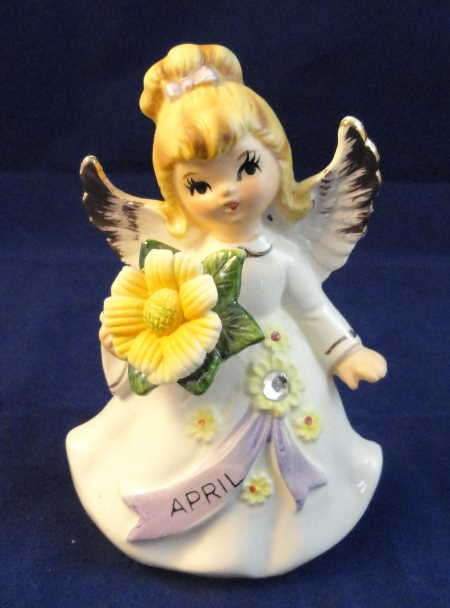 Lefton Jeweled Birthday Angel #6224 - April
