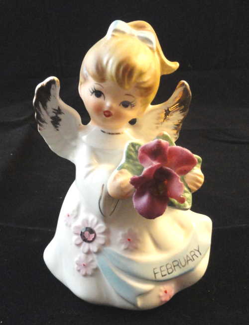 Lefton Jeweled Birthday Angel #6224 - February