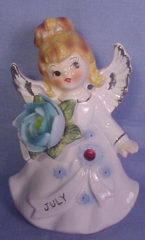 Lefton Jeweled Birthday Angel #6224 - July