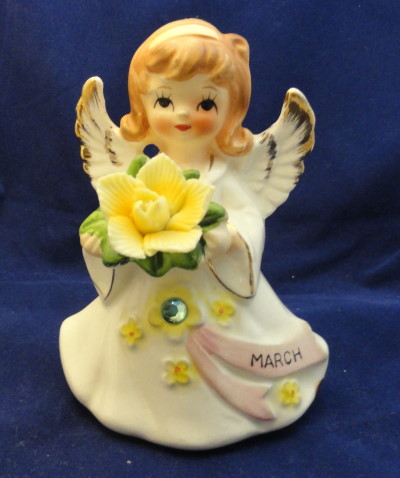 Lefton Jeweled Birthday Angel #6224 - March