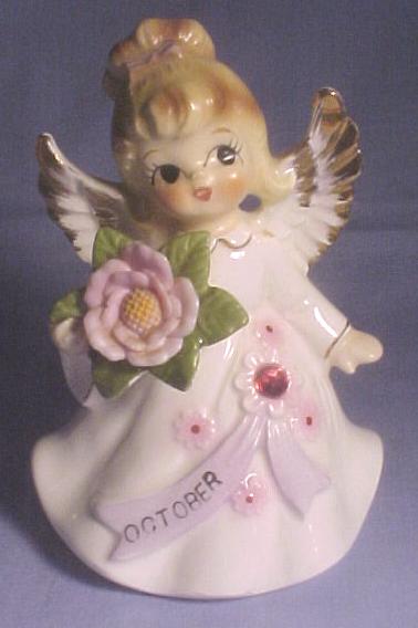 Lefton Jeweled Birthday Angel #6224 - October