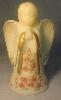 Fenton Golden Winged Angel Bell With Floral/Gold Decoration