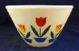 Fire King Modern Tulip on Ivory 8-1/2" Mixing Bowl