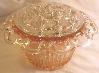 Old Colony Pink Flower Bowl with Crystal Insert