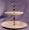 Westmoreland Beaded Grape 2 Tier Canape Tray w Handle