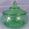 Spiral Flat Green Candy With Lid