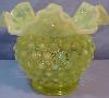 Fenton Topaz Opalescent 4-1/2" Double Crimped Vase