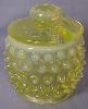 Fenton Topaz Opalescent Mustard With Lid