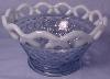 Laced Edge Blue Opalescent Sugar Cane 5 inch Bowl