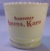 Souvenir Custard Toothpick Holder - Lyons, Kansas