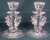 Fostoria Lido Pair 5-1/2" Single Candlesticks  