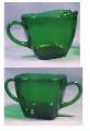 Fire King Charm Forest Green Sugar and Creamer