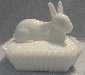 Westmoreland Milk Glass Rabbit on Picket Fence Covered Dish