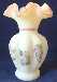 Fenton Opalescent Satin 7" Vase W Rose Garden Decoration