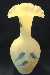 Fenton Bluebirds on Custard 10" Double Crimped Vase