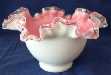 Fenton Peach Crest 7" Doubled Crimped Bowl