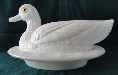 Westmoreland Wavy Base Duck in White Milk Glass