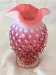 Fenton Cranberry Opalescent 4" Hobnail Triangular Vase 