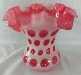 Fenton Cranberry Coin Dot 6" Vase Ware #1456-CR