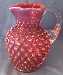 Fenton Cranberry Opalescent Hobnail 12 oz. Syrup  