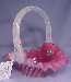 Fenton Cranberry Opalescent 6" Basket Spiral Hobnail Effect