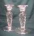 Fostoria American Pair 6-1/4" Candlesticks w Octagon Base