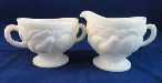 Westmoreland Della Robbia Milk Glass Cream & Sugar