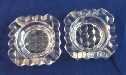 Two Fostoria American Small Square Ashtrays