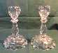 Heisey Old Sandwich Pair of 6" Single Candlesticks