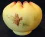 Fenton Burmese Maple Leaf Rose Bowl