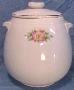 Hall Rose White Tab Handled Beanpot