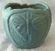 Van Briggle Small Turquoise Vase with Luna Moth Design