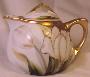 R. S. Germany Syrup w Lid White Floral Design w Gold Trim