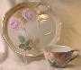 R. S. Germany Snack Set with Rose Design on Luster Finish
