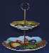 Lefton Brown Heritage Fruit 2-Tier Tidbit Tray