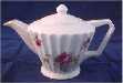 Lefton Elegant Rose Ribbed Coffee Pot