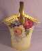 Noritake 7" Floral Basket with Gold Handle and Trim