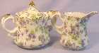 Lefton Violet Chintz Cream And Sugar