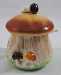 Lefton Mushroom Jelly Jar with Plastic Spoon