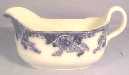 Thomas Hughes Flow Blue Gravy Boat In Floral Pattern