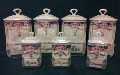 Victoria Czechoslovakian 7 pc. Canister & Spice Set